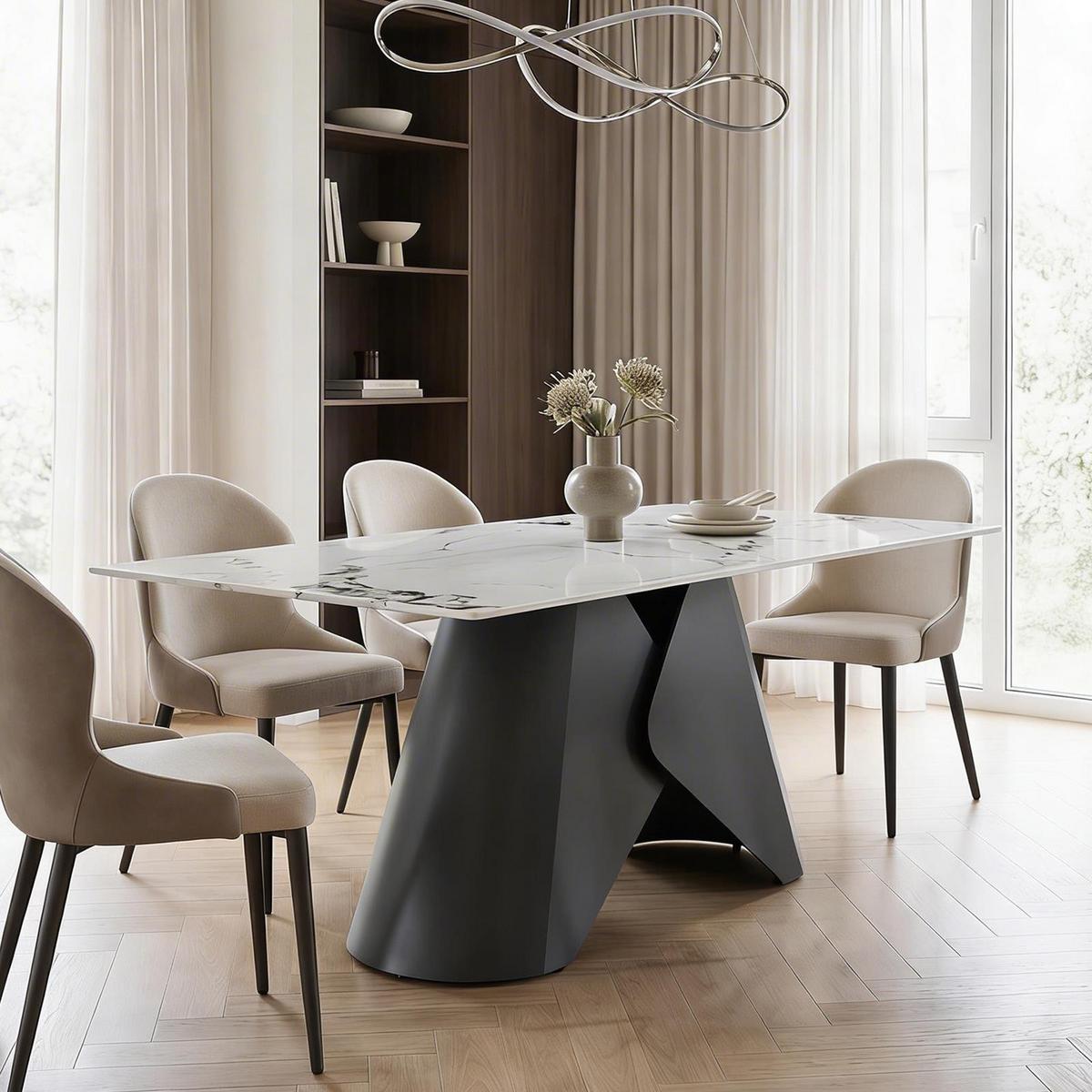 ESSTISCH LAZIO Marmor weiß - Weiß, Holzwerkstoff (90/180/75cm) - IDIMEX