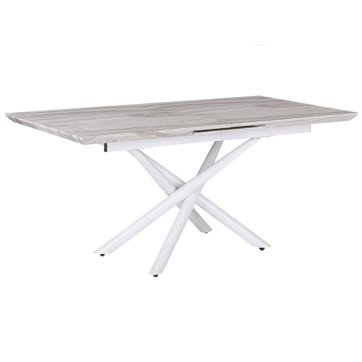 ESSTISCH 160-200/90/75 cm Weiß Rechteckig Moira - Weiß, Holzwerkstoff (200/90/75cm) - Beliani