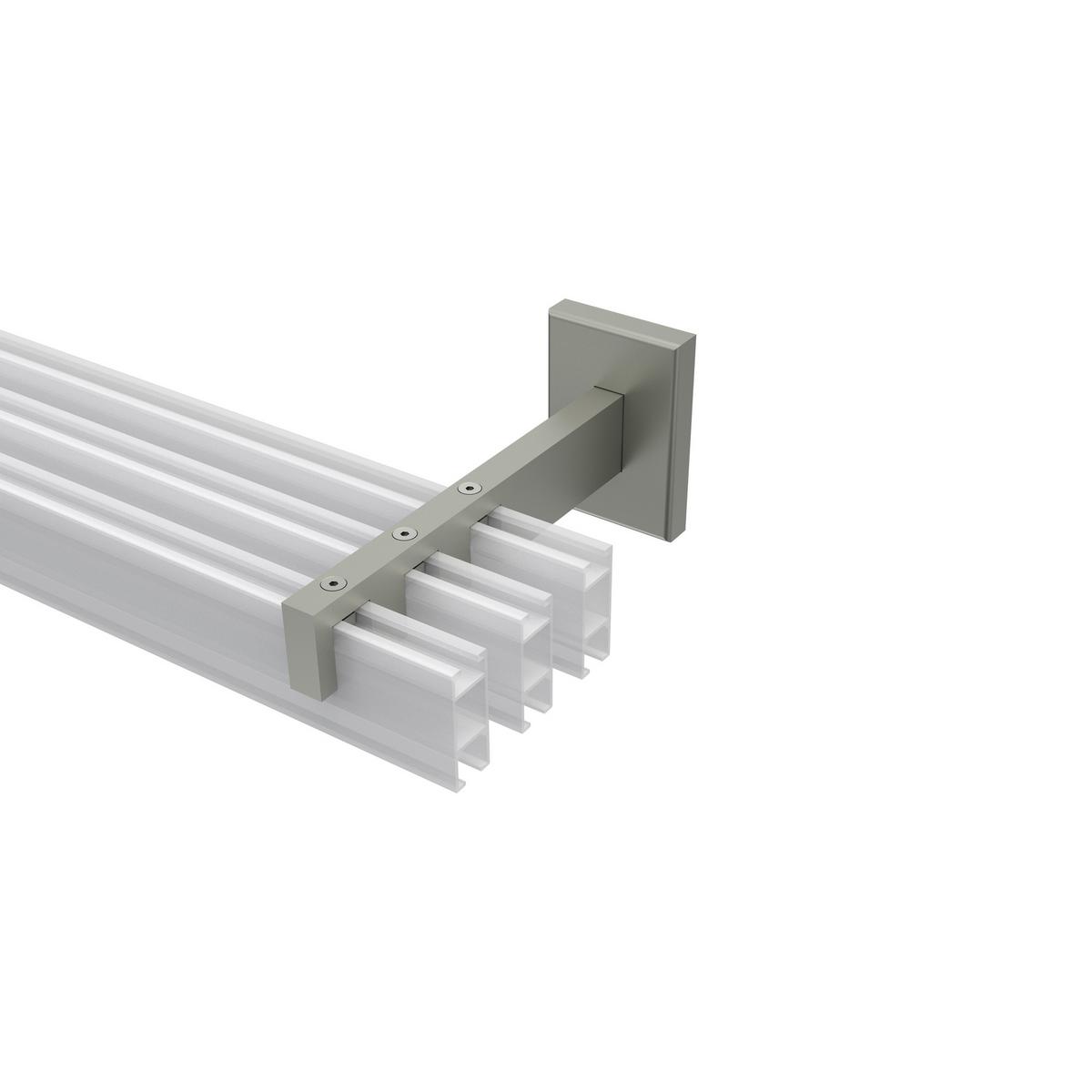 TRÄGER FÜR GARDINENSTANGEN INNENLAUF 14x35 mm, Smartline 3-läufig lang, Edelstahl-Optik - Edelstahlfarben, Metall (14.5/6.5/4.5cm) - INTERDECO