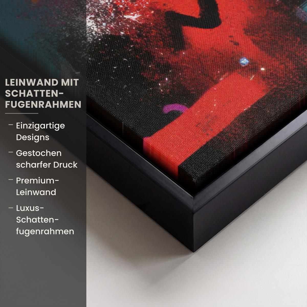 LEINWAND Bilder mit Rahmen - Farbflächen - Formen - Bunt - Abstrakt - 60x80 - Pink, Textil (60/80cm) - MuchoWow