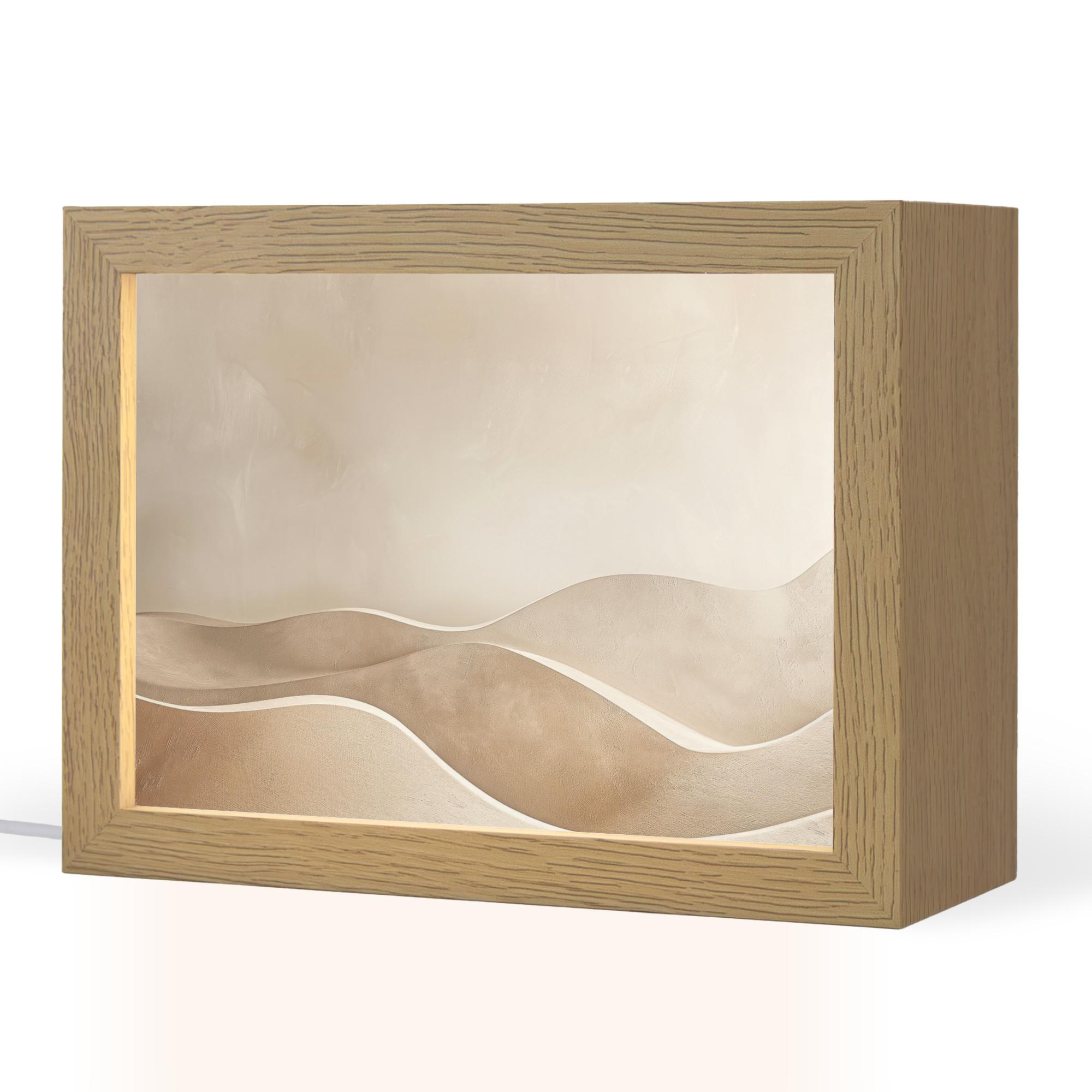 TISCHLEUCHTE Beige - Natur - Abstrakt - Modern 20x15 cm - Champagner, Holzwerkstoff (8/20/15cm) - OnlyWow