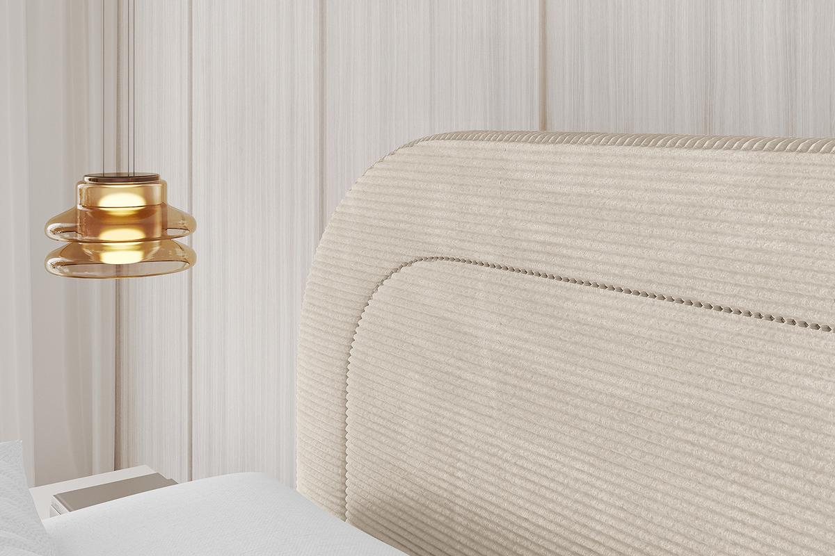 POLSTERBETT mit Bettkasten und Lattenrost, Bett mit Matratze H3/H4 - LERAY 160x200 Beige - Creme, Holzwerkstoff/Textil (160/200cm) - ALTDECOR