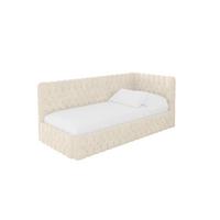 EINZELLBETT Jugendbett mit Bettkasten und Matratze H3/H4, Links - MULY 100x200 Beige - Beige, Holzwerkstoff/Textil (100/200cm) - ALTDECOR