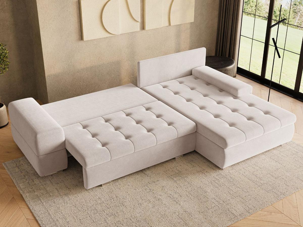 ECKSOFA Sonia Beige - Beige/Silberfarben, Holz/Textil (310/210cm) - Graingold