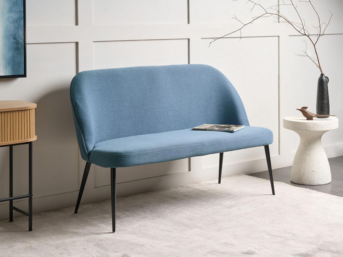 2-SITZER-KÜCHENSOFA blau Osby - Blau/Schwarz, Textil (130/85/49cm) - Beliani