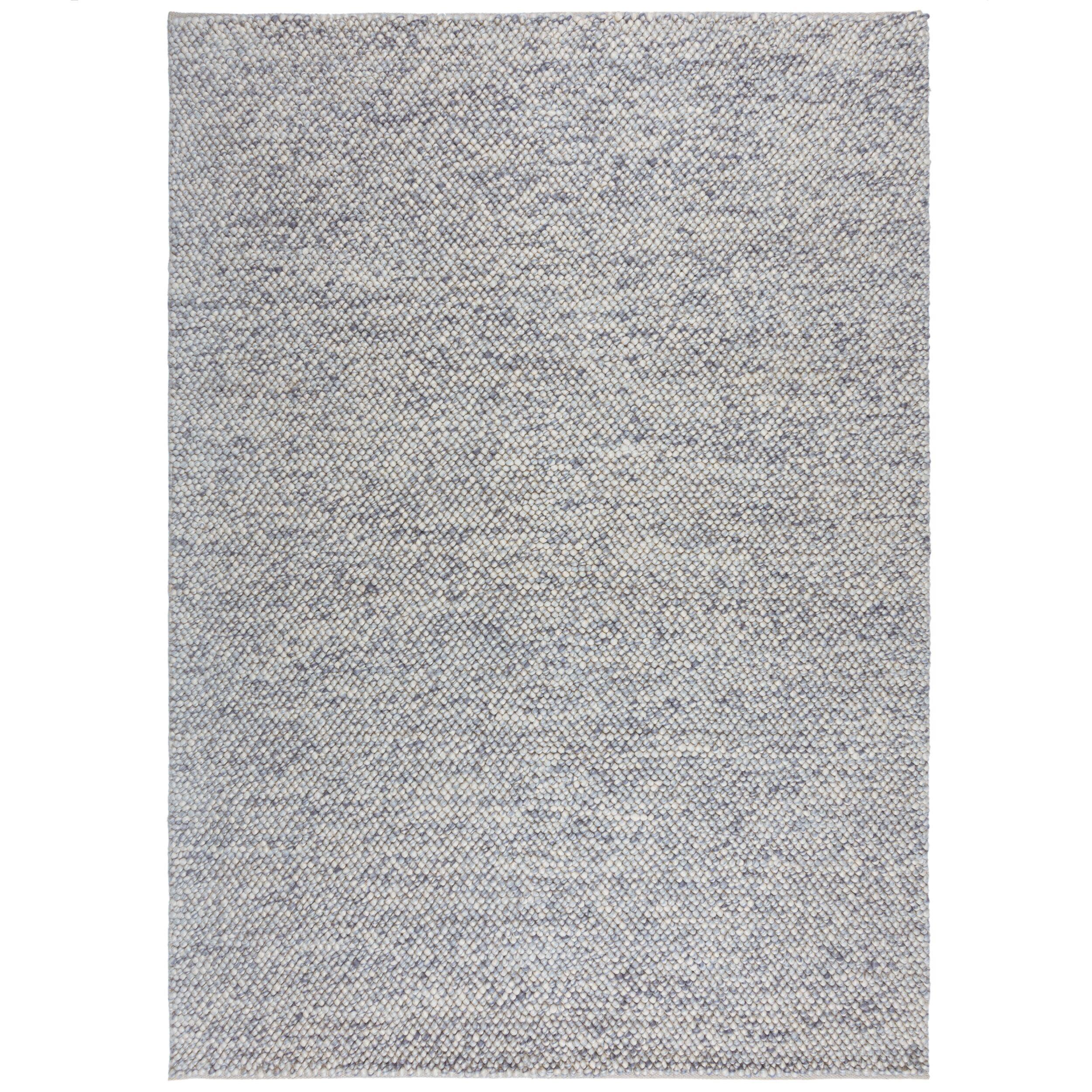 WOLLTEPPICH handgewebt MEDWAY, einfarbig, Hellblau, 80 x 150 cm - Blau, Textil (150/80cm) - KADIMA DESIGN