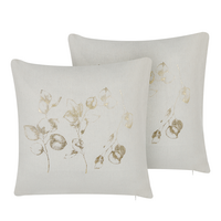 DEKOKISSEN 2er-Set Hellbeige 45/45 cm Gomphrena - Beige, Textil (45/45cm) - Beliani