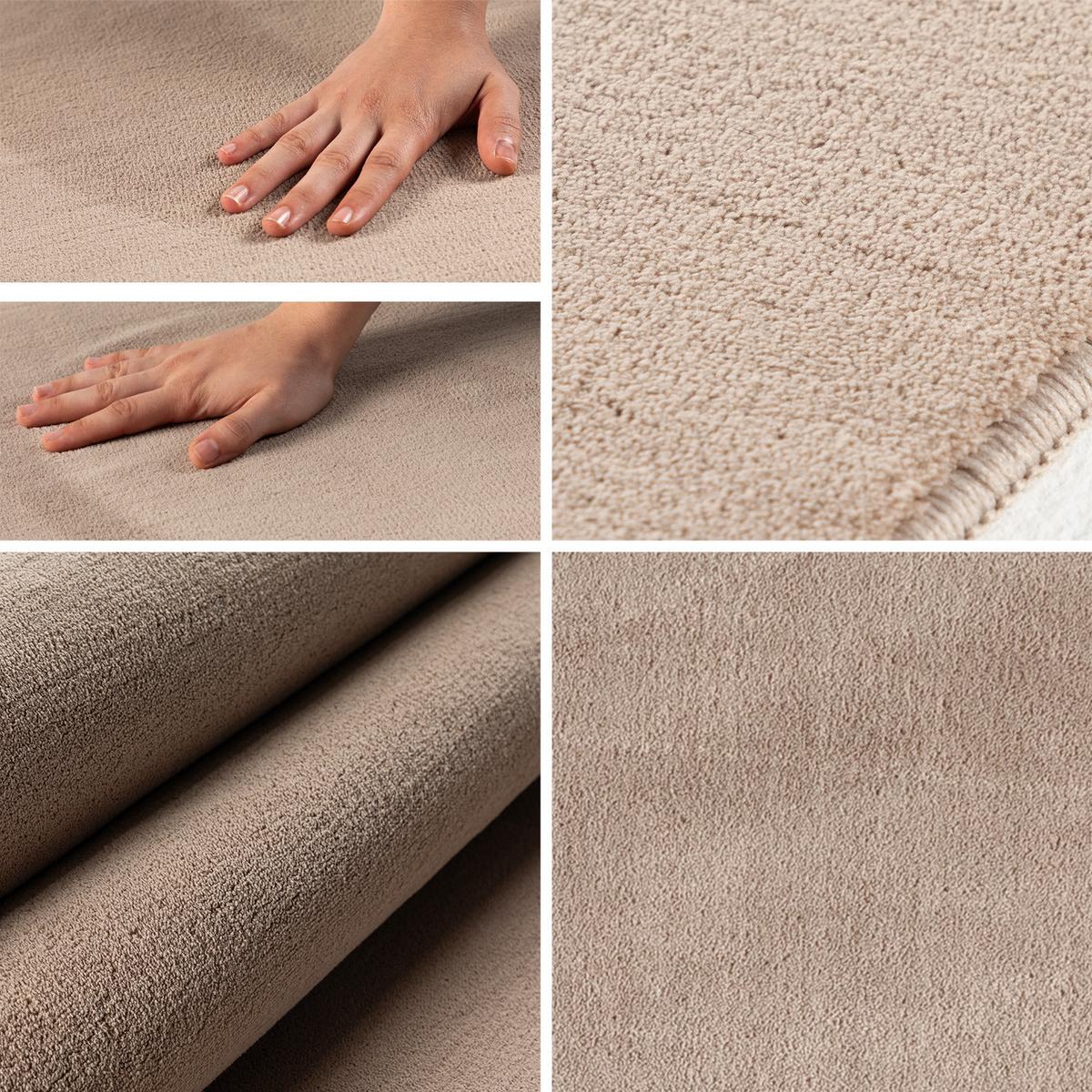 TEPPICH Kurzflor Waschbar LECH in Beige, einfarbig, Ø 160 cm - Beige, Textil (160/160cm) - KADIMA DESIGN