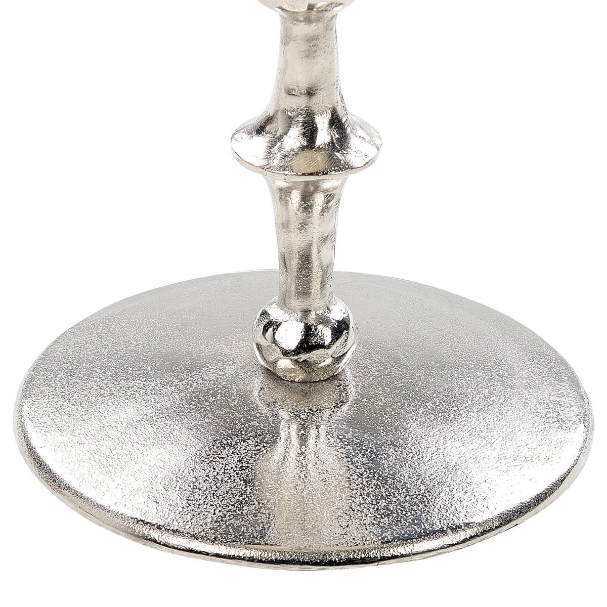 BEISTELLTISCH Aluminium silber rund 32 cm Meda - Silberfarben, Metall (32/32/61cm) - Beliani