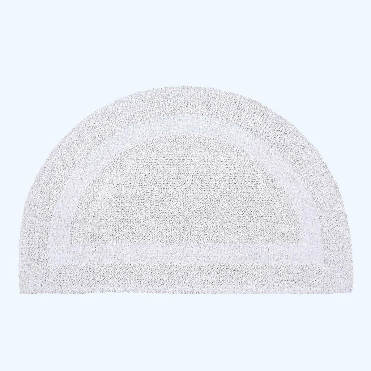 BADEMATTE halbrund 50/80 cm, 100% Baumwolle, wendbar - Weiß, Textil (50/80cm) - Homescapes