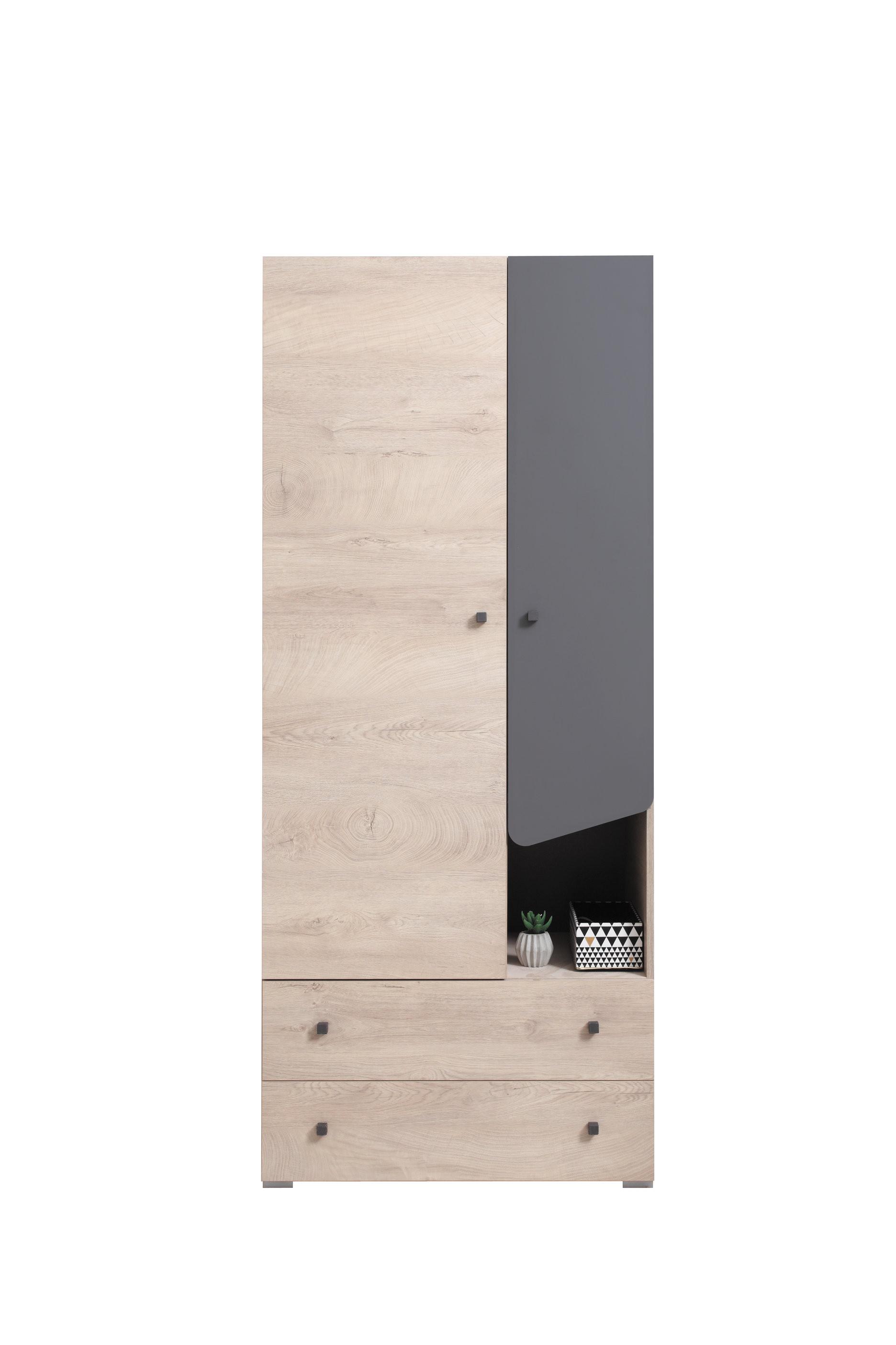 DREHTÜRENSCHRANK RAVENNA 80/190/50cm 2-türig Eichefarben - Eichefarben, Holzwerkstoff (80/190/50cm) - MASSENO