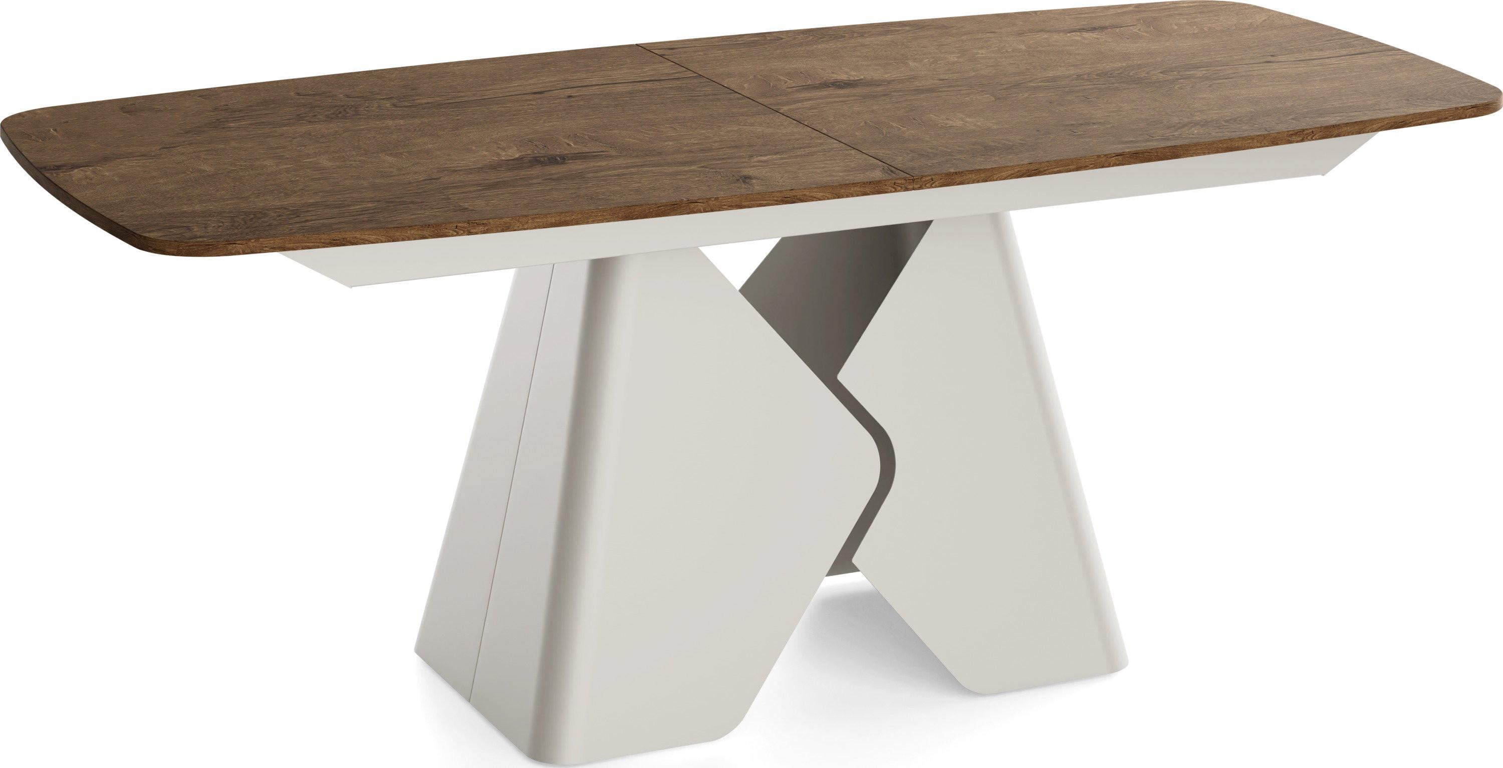 ESSTISCH Vanta rechteckig ausziehbar verlängerbar mit Metallgestell in Kaschmir Grau, Eiche Braun Rustikal 180-270/90/76 cm - Alteiche/Schwarz, Holzwerkstoff/Metall (90/270/76cm) - WFL GROUP