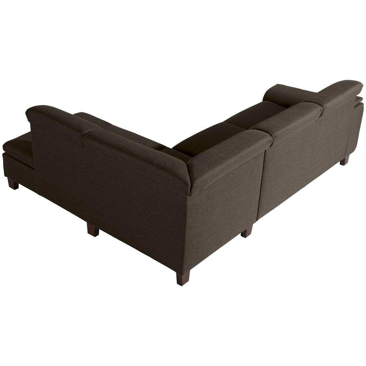 ECKSOFA mit Ottomane rechts Kaylil Flachgewebe braun - Braun, Kunststoff (187/247cm) - 58aufmkessel
