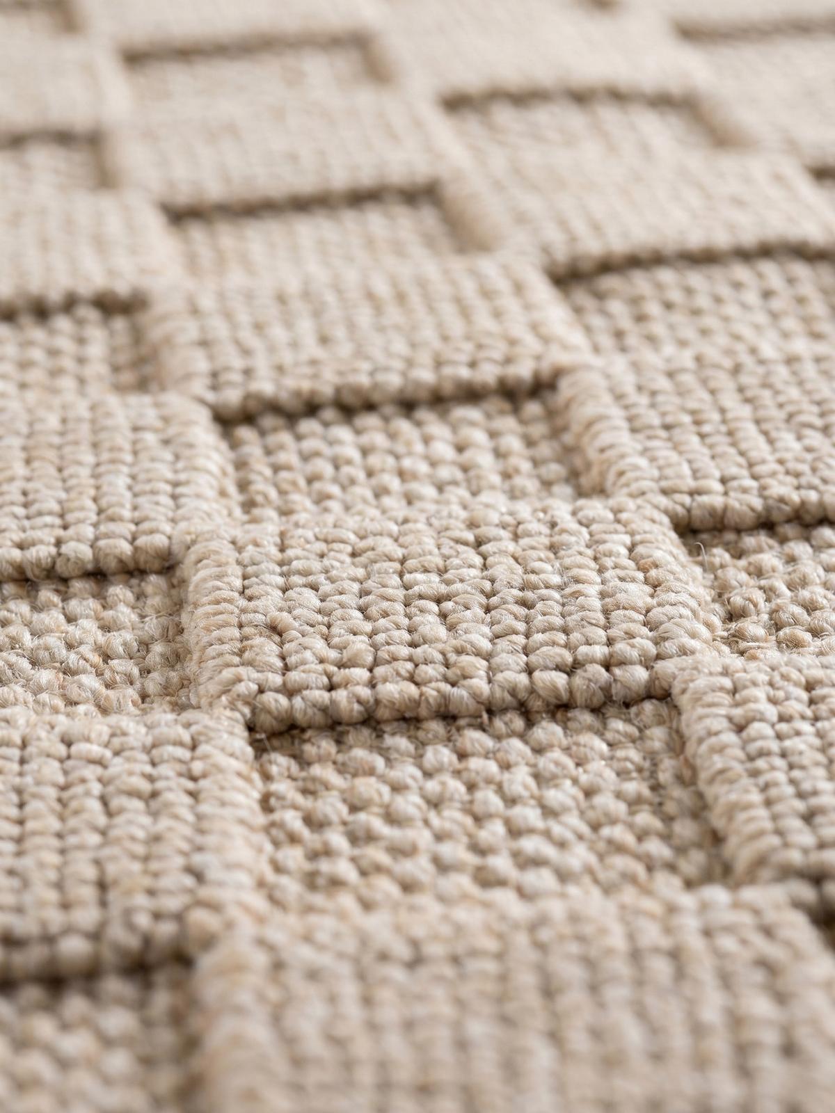 TEPPICH Flachgewebe LANGAU in Beige, mit Schachbrettmuster, 80 x 250 cm - Beige, Textil (80/250cm) - KADIMA DESIGN