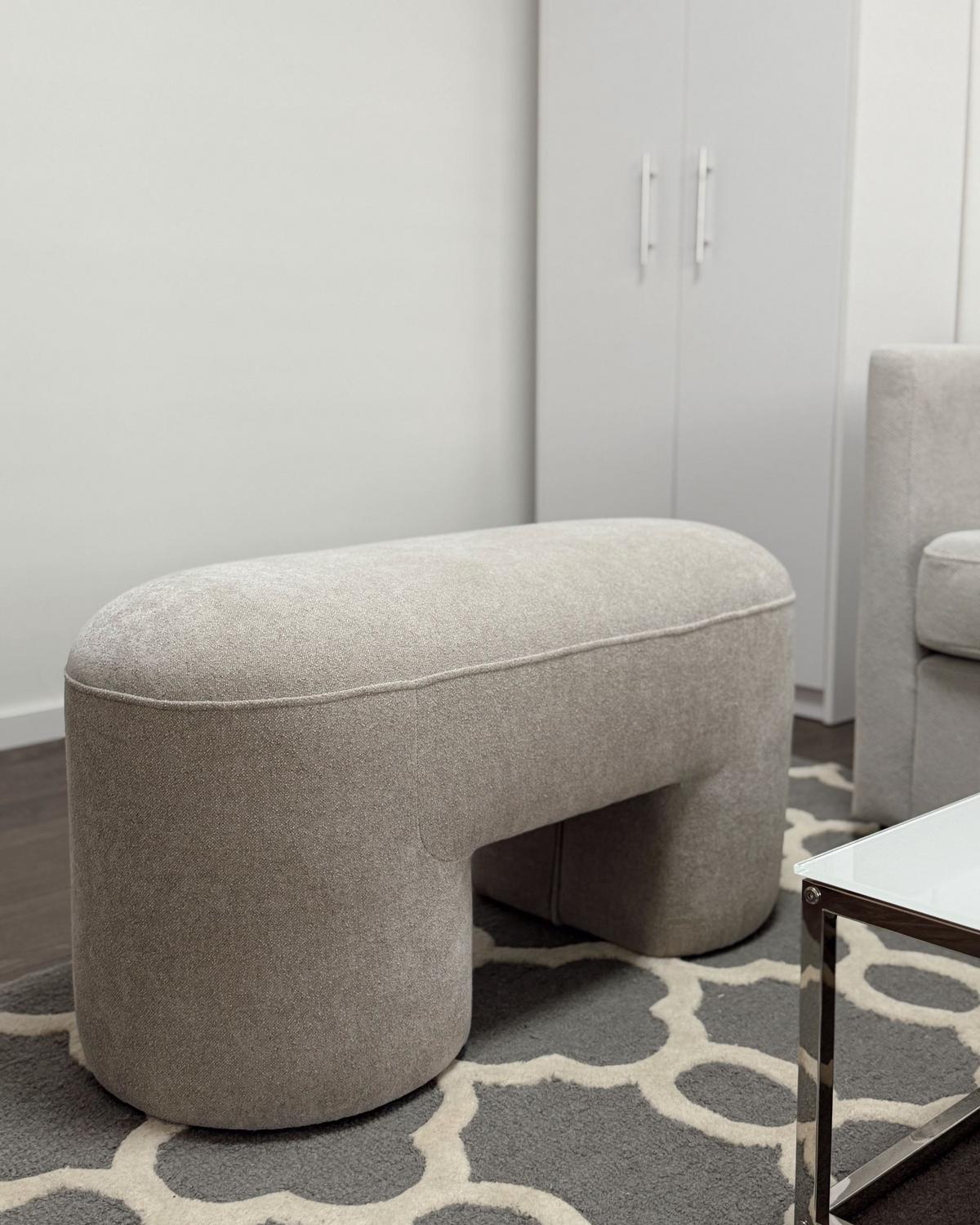 POLSTERBANK Bouclé Hellbeige Decorah - Beige, Textil (88/46/39cm) - Beliani