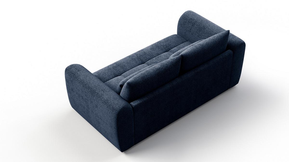 SOFA SORENO 3-Sitzer, dunkelblau - Schwarz/Dunkelblau, Holz/Textil (214/94/114cm) - Wozimo