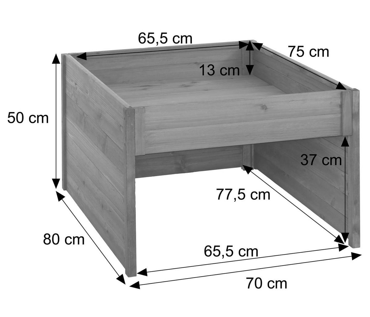 MÄHROBOTER-GARAGE Hellbraun - Hellbraun, Holz (70/50/80cm) - MCW
