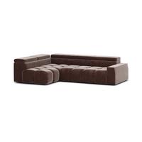 ECKSOFA Darcy - Braun, Holzwerkstoff/Textil (305/210cm) - Fun Möbel