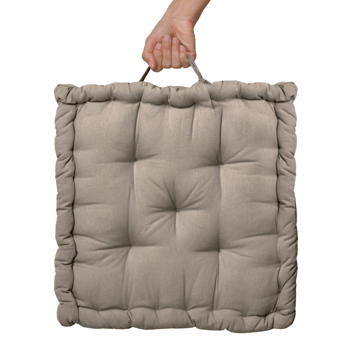 STUHLKISSEN Mila 50/50/10cm Taupe - Taupe, Textil (50/50/10cm) - Beautissu 