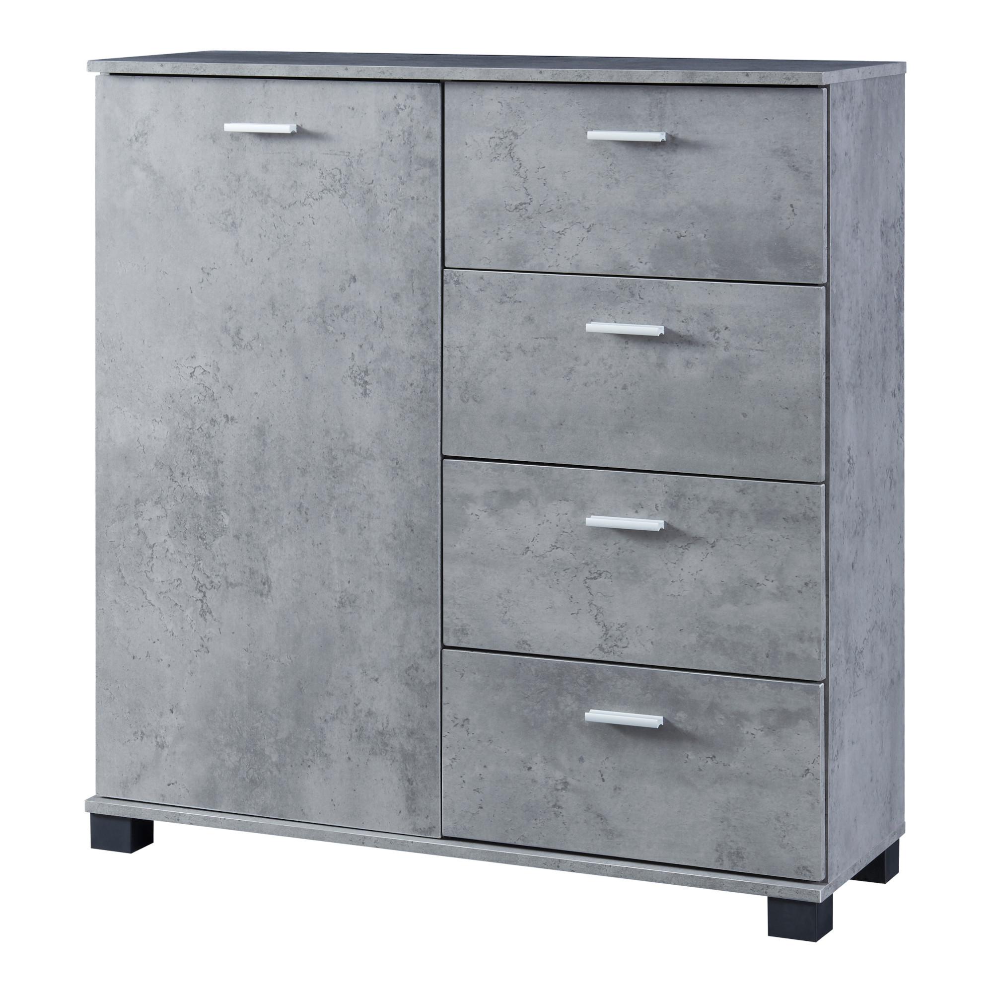 SIDEBOARD Döbritz - Grau, Holzwerkstoff (80/84/28cm) - [en.casa]