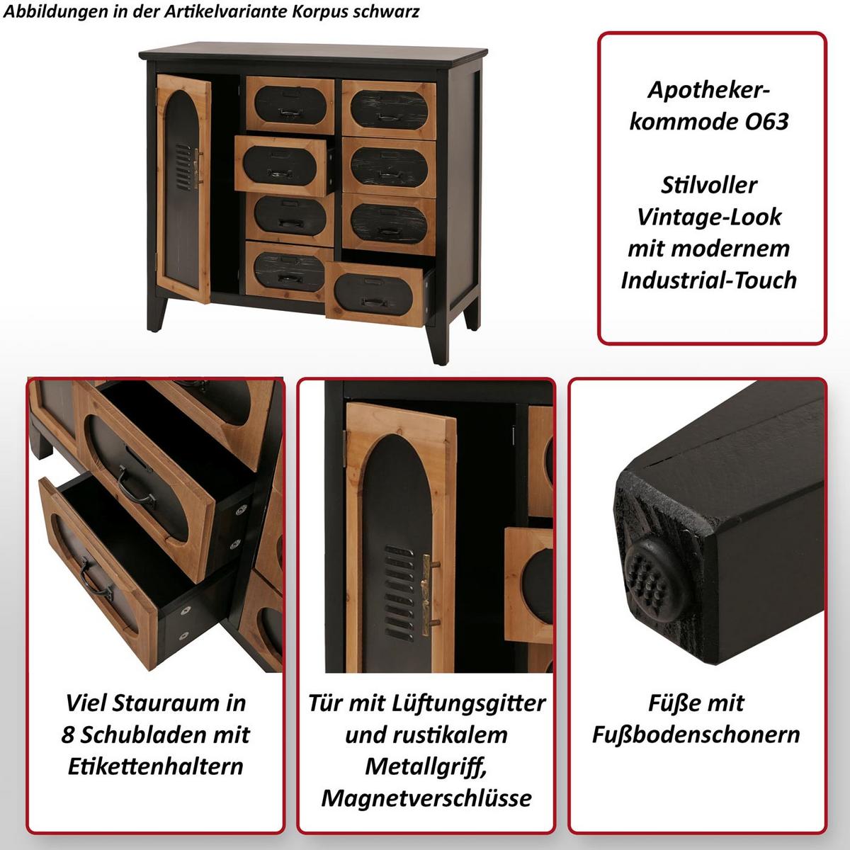 APOTHEKERKOMMODE Braun - Braun, Holz (91/80/40cm) - MCW