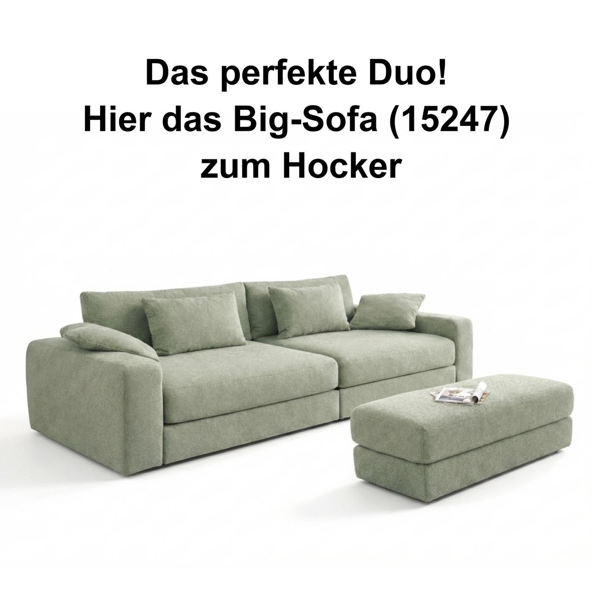 POLSTERHOCKER Federkern B124/T60/H40 cm Flachgewebe-Bezug Hellgrün / 15253 - Schwarz/Hellgrün, Kunststoff/Textil (124/40/60cm) - luma-home