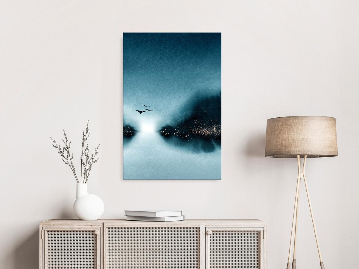 KUNSTDRUCK Blau 40/60 cm - Blau/Schwarz, Textil (40/60cm) - KUNSTLOFT