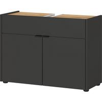 UNTERSCHRANK 80x34x60 cm stoßfest mit Siphonaussparung und Easy-Clean-Oberfläche, Grau-Beige 80x34x60 cm - Grau, Holz/Metall (80/60/34cm) - KADIMA DESIGN