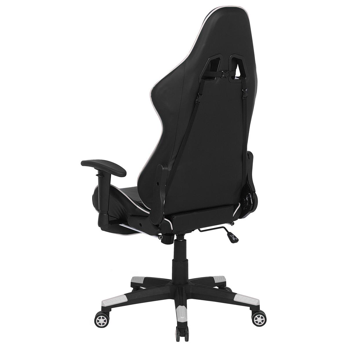 BÜROSTUHL Kunstleder Schwarz/Weiß Victory - Schwarz, Kunststoff/Textil (60/124/60cm) - Beliani