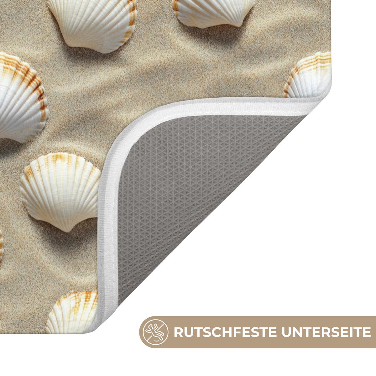 WC-VORLEGER Muscheln - Sand - Maritim WC Teppich 40x60 cm - Sandfarben, Textil (40/1cm) - OnlyWow