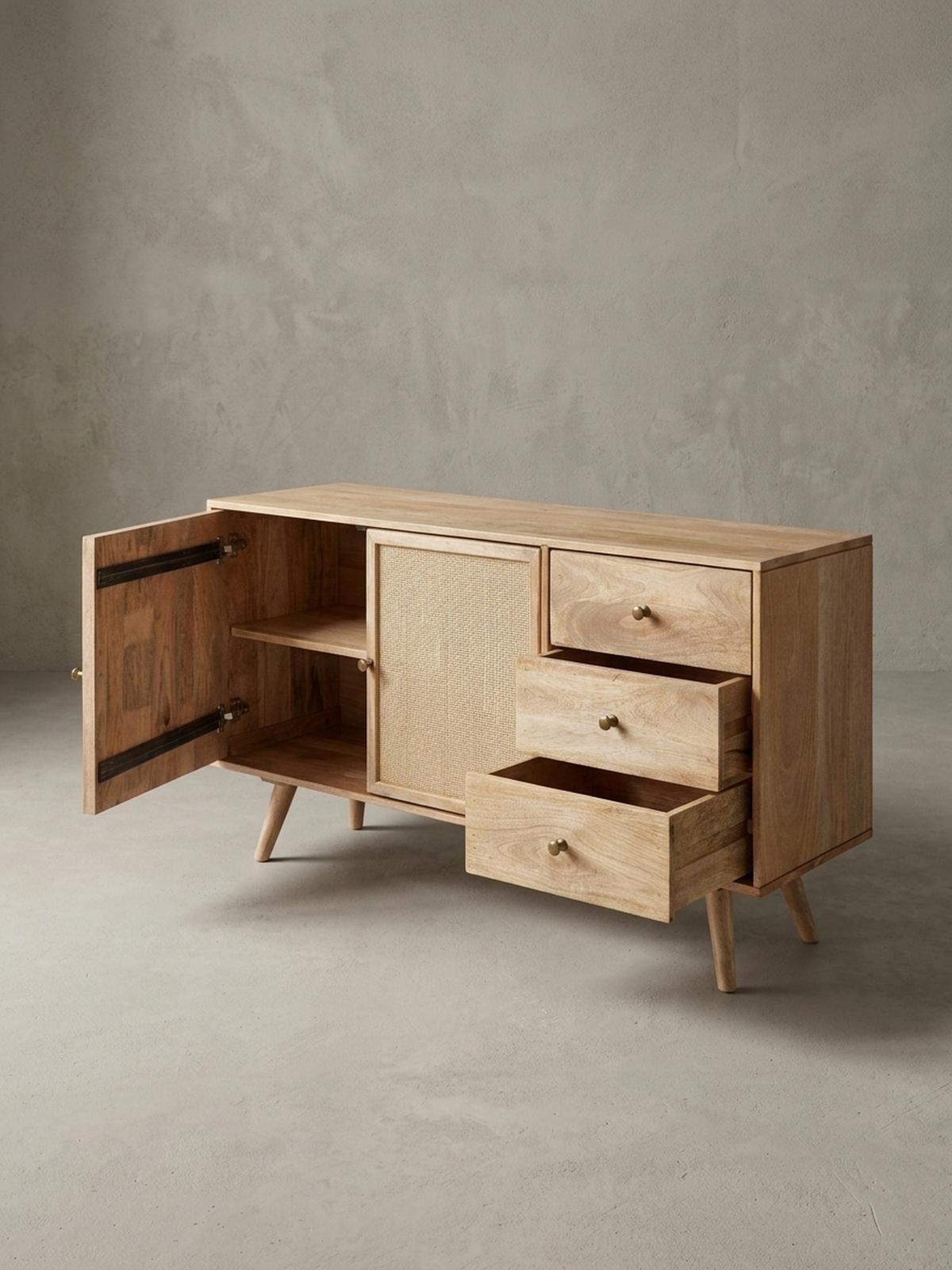 SIDEBOARD – Mangoholz, robust, viel Stauraum - Braun, Holz/Metall (140/75/40cm) - KADIMA DESIGN