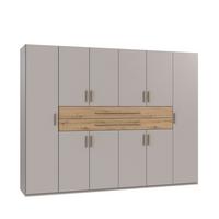 DREHTÜRENSCHRANK B270/H208/T58 cm Beige Grau, Kleiderschrank mit 2 großen Schubkästen & Griffen in Eiche Artisan Dekor / 22642 - Greige/Eiche Artisan, Holzwerkstoff/Kunststoff (270/208/58cm) - luma-home