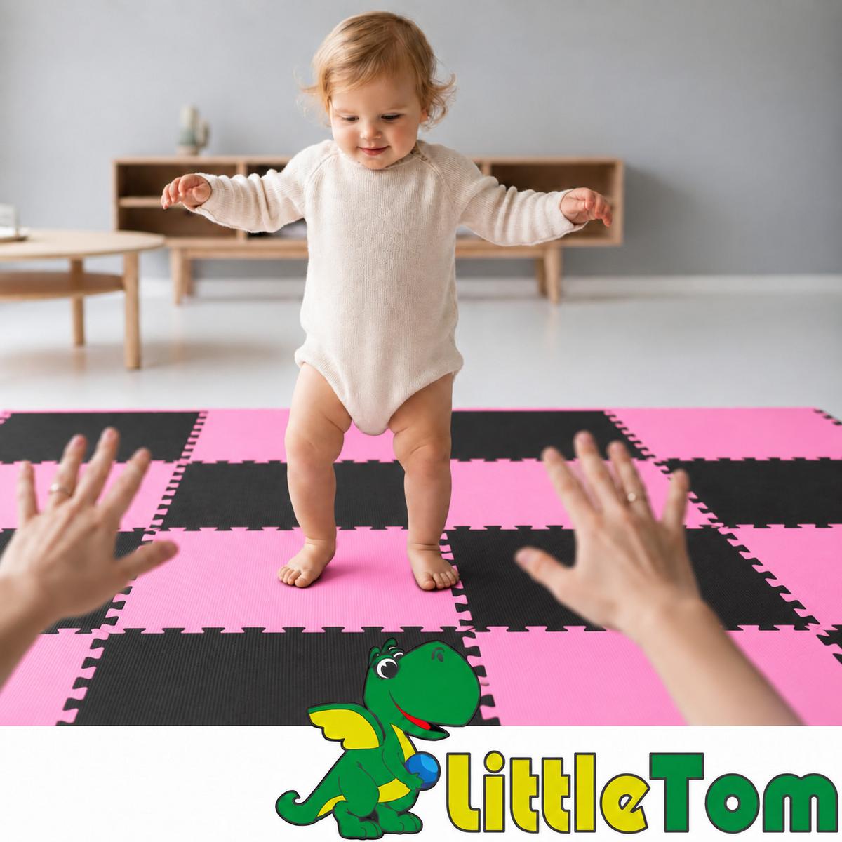 SPIELMATTE ab Null - 180/90 cm Puzzlematte Schwarz - Multicolor, Kunststoff (30/30cm) - Littletom