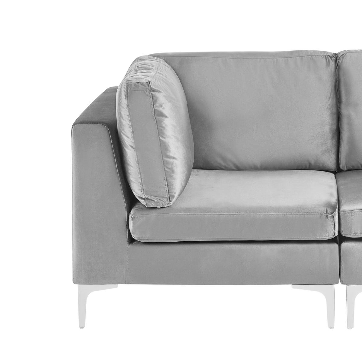 MODULSOFA 2-Sitzer Grau Samtstoff Evja - Dunkelgrau, Textil (170/84/85cm) - Beliani