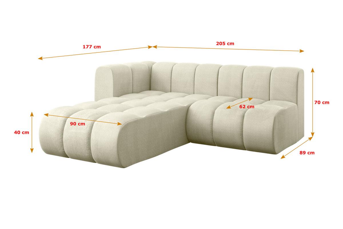 ECKSOFA modulares Sofa Darnel-L1 - 205x177x70 cm Beige - Beige, Holzwerkstoff/Textil (205/177cm) - ALTDECOR