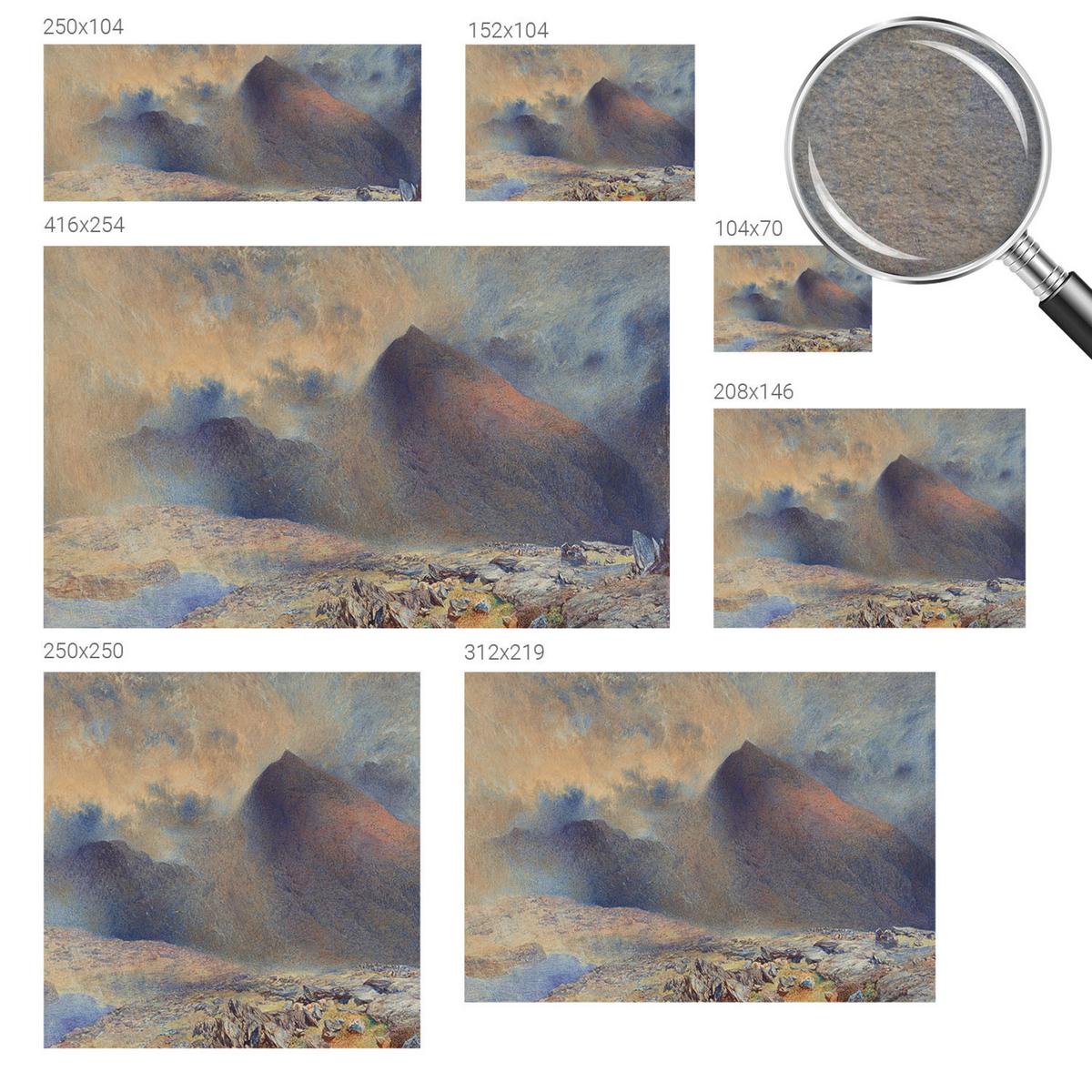 FOTOTAPETE 208x146 cm - Berglandschaft - Schwarz, Textil (208/146cm) - Wallfluent