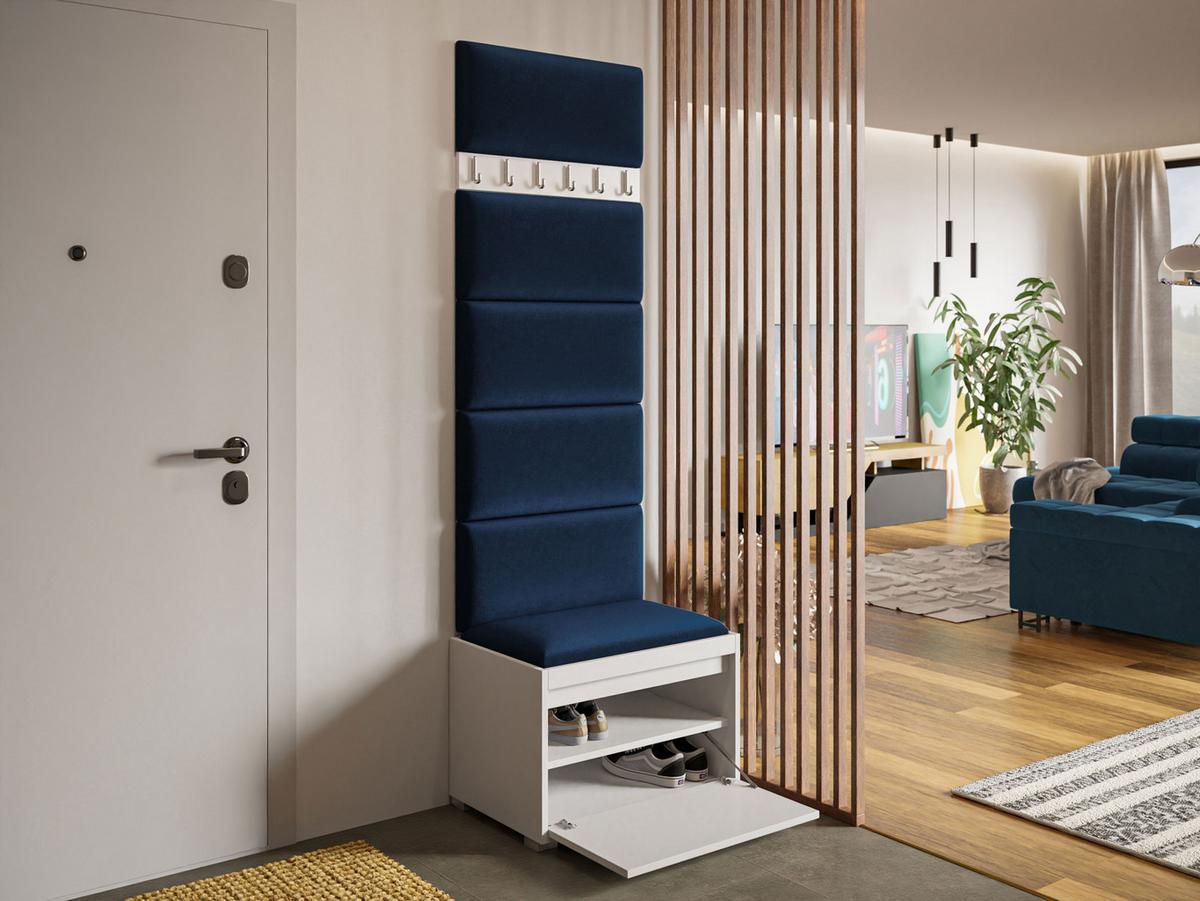 GARDEROBEN-SET Grawis 60 IV - Blau/Silberfarben, Holzwerkstoff/Kunststoff (64.5/45/34cm) - MIRJAN24