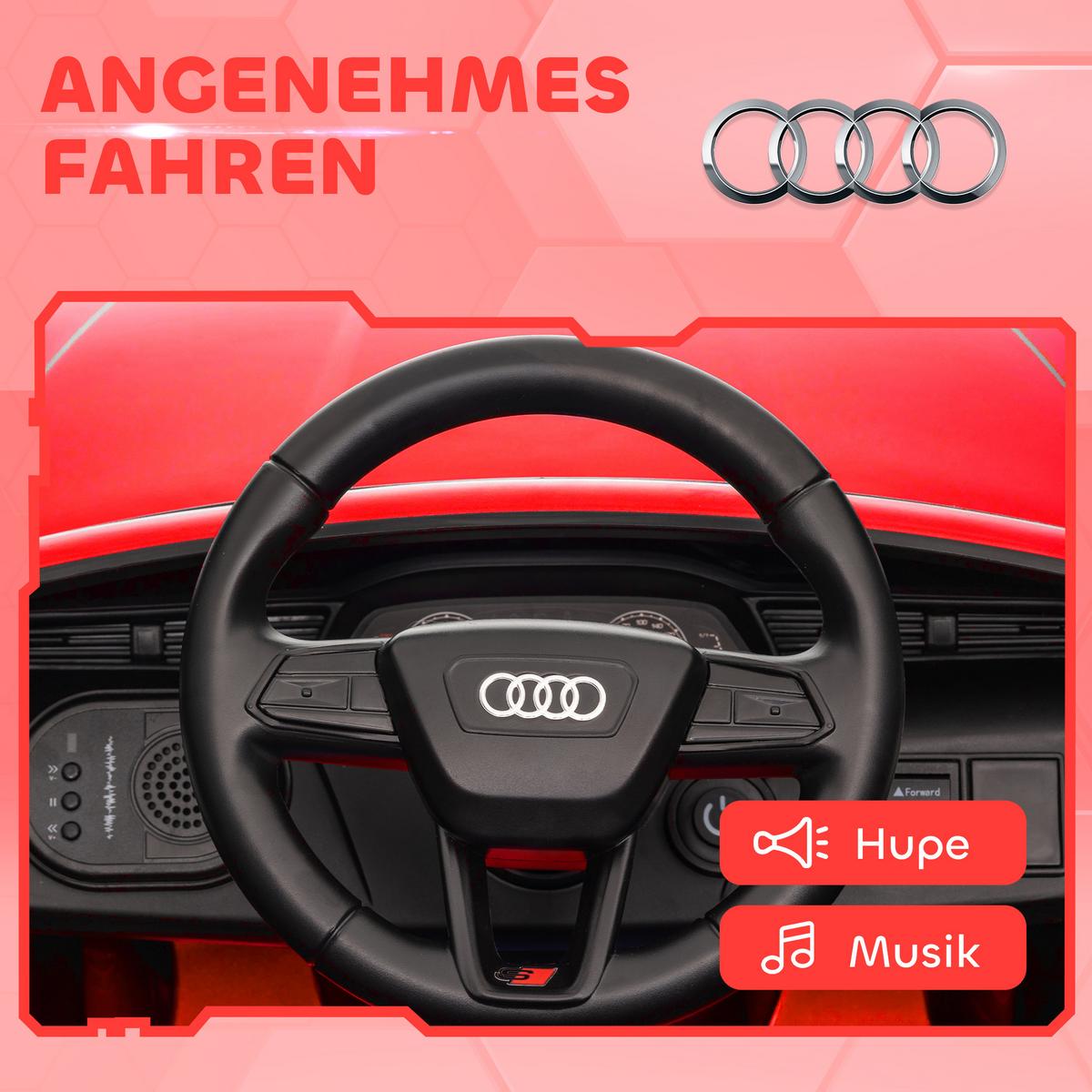 KINDER-ELEKTROAUTO, mit Fernbedienung, MP3 Musik & Hupe - Rot, Kunststoff (98/49.5/43cm) - AIYAPLAY