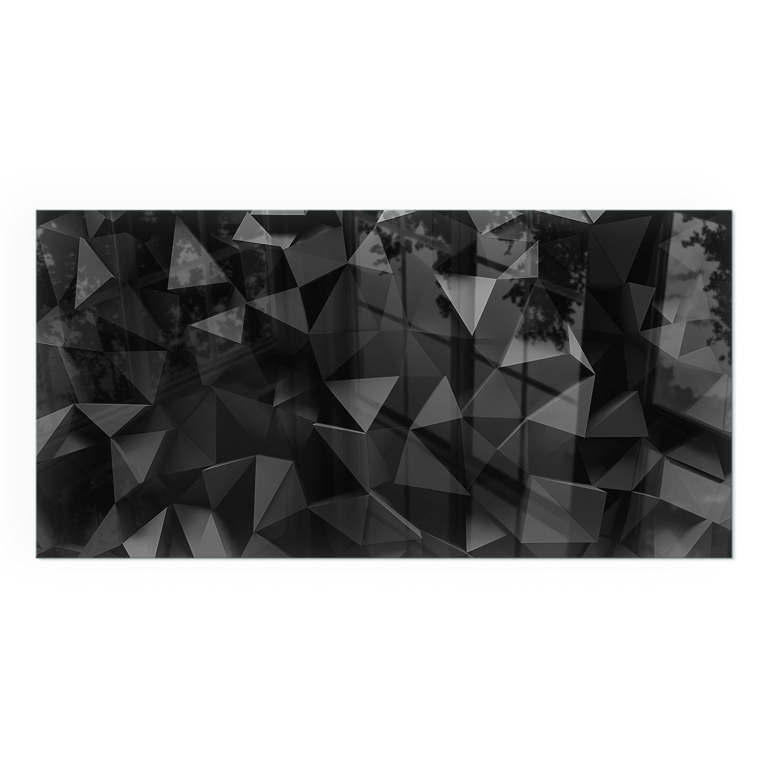 GLASPLATTE für Kamin 100x50 cm - Schwarz, Glas (100/50/0.4cm) - TULUP