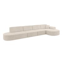 ECKSOFA Ottomane Rechts MARI-L3 - 413x171x79 cm Beige Cord - Beige/Schwarz, Holzwerkstoff/Kunststoff (171/413cm) - ALTDECOR