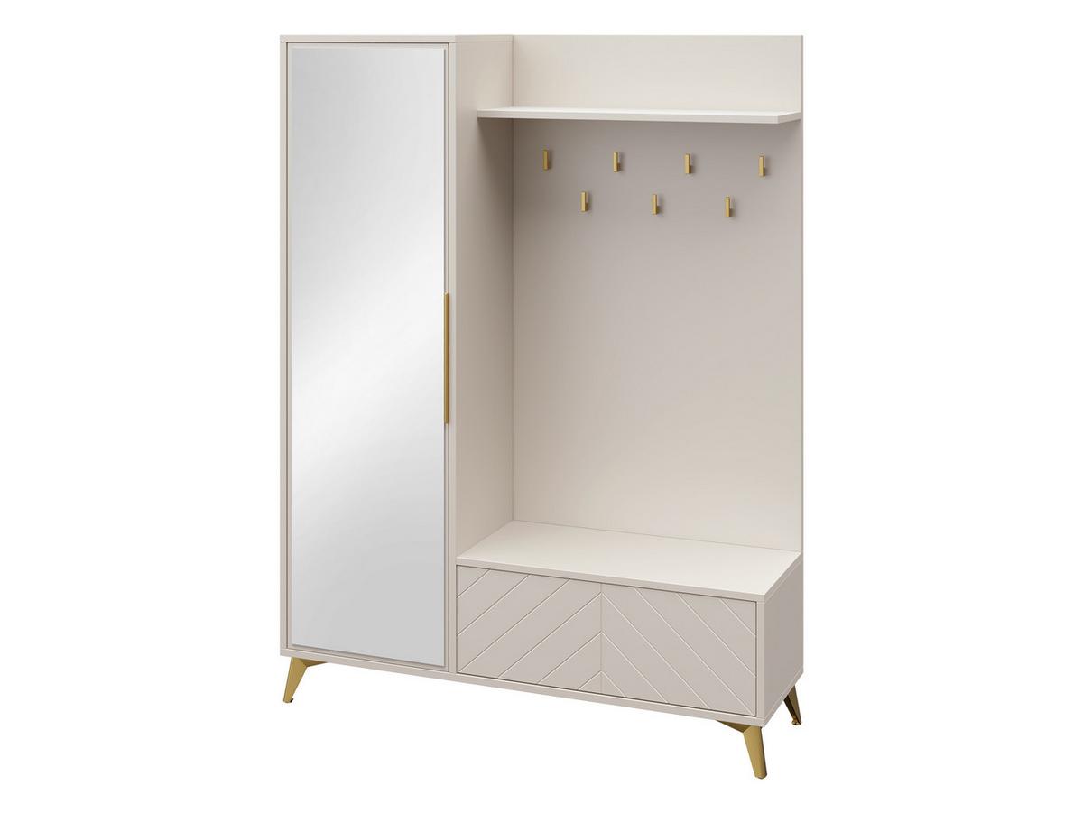 GARDEROBE-SET Xylix 1D1K - Sandfarben/Goldfarben, Holzwerkstoff/Metall (134/180/40cm) - MIRJAN24