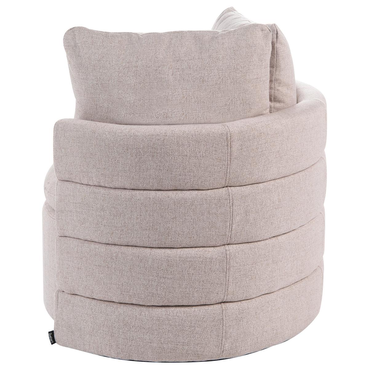 DREHSESSEL mit Stauraum Stoff Beige Randers - Beige, Textil (79/62/72cm) - Beliani
