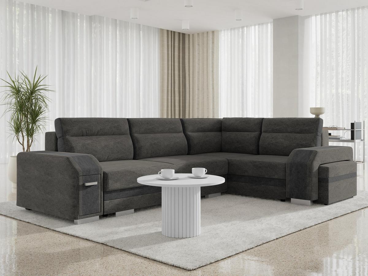 ECKSOFA Assan, Seite: Rechts - Chromfarben/Greige, Holz/Kunststoff (305/205cm) - MIRJAN24