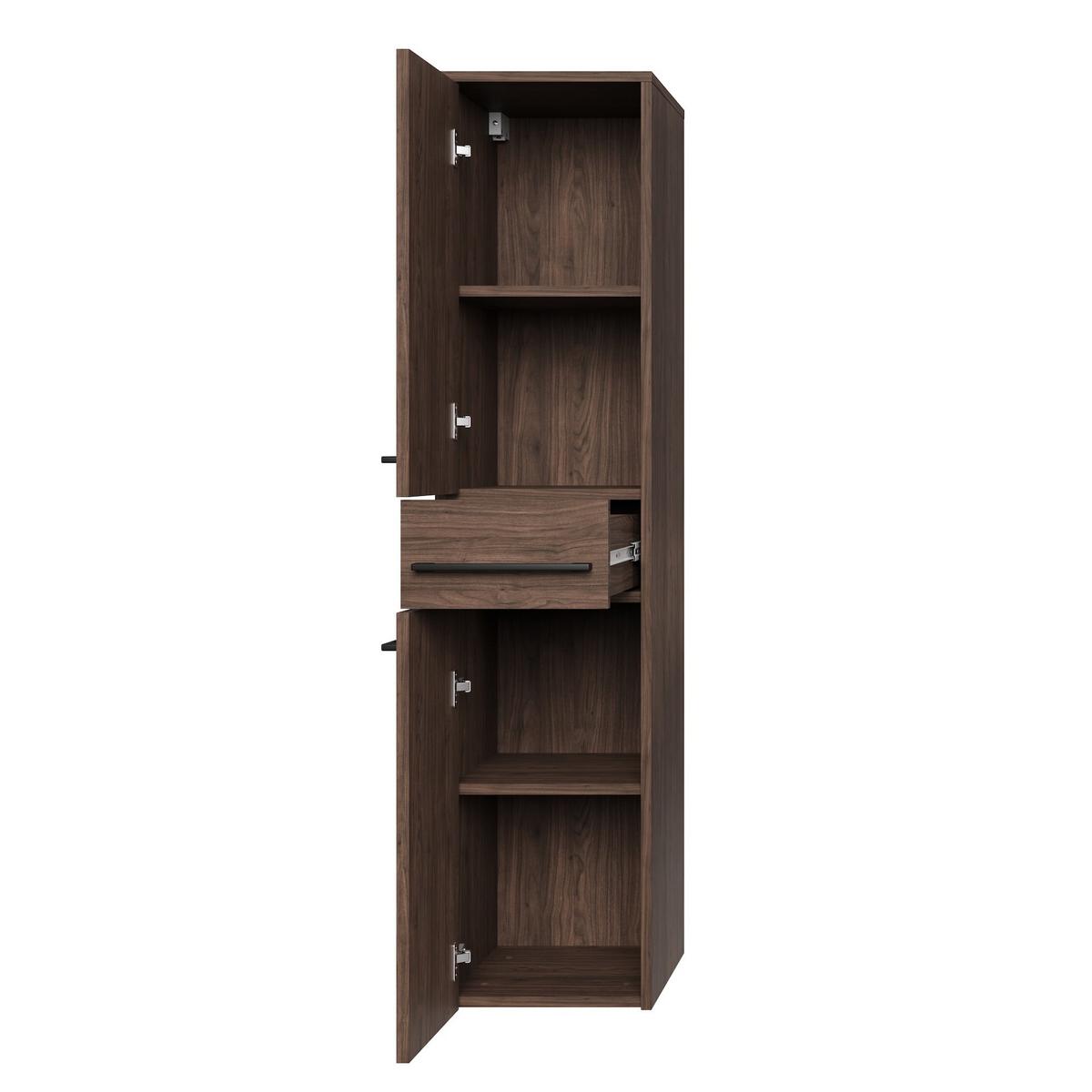 BADEZIMMERSCHRANK Florence mit 2 Türen Walnuss Braun - 30 x 35 x 130 cm - Eichefarben, Holz (30/130/35cm) - Badplaats