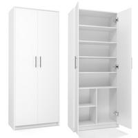 STANDREGAL OLIV mit Türen und 8 Fächern - Weiß, Holzwerkstoff (74/180/35cm) - RAUMHIRSCH FURNITURE
