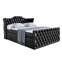 BOXSPRINGBETT VILA-Z KING - 180x200 - H3/H4 - Schwarz Hochglanz - Schwarz Hochglanz, Holzwerkstoff (180/200cm) - ALTDECOR