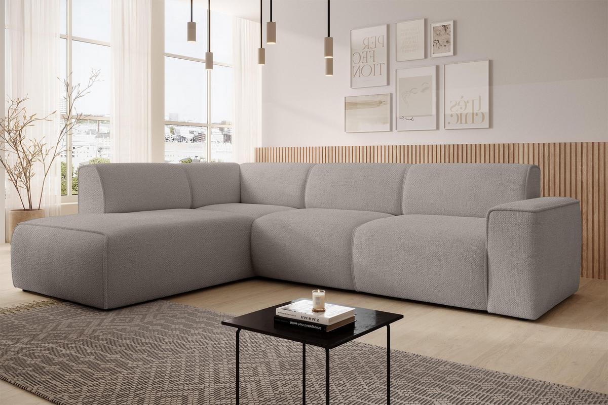 ECKSOFA L Form Didim Beige 292/220/78 cm – großes Sofa stilvoll & bequem L - Beige/Schwarz, Kunststoff/Textil (220/292cm) - AX Living