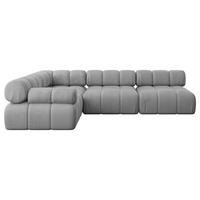 ECKSOFA modulares Sofa Mende-L2 - 285x190x70 cm Hellgrau Velours - Hellgrau, Holzwerkstoff/Textil (285/190cm) - ALTDECOR