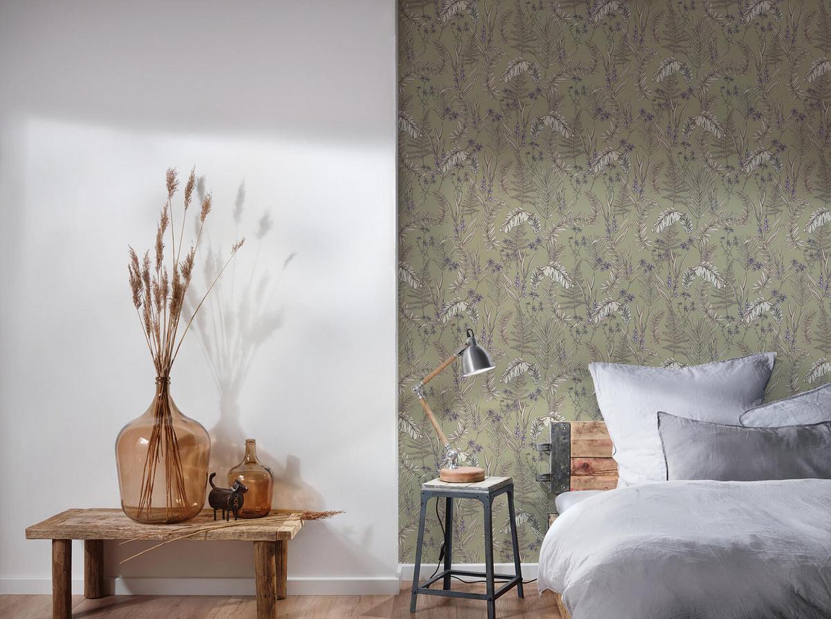 VLIESTAPETE Grün 53/1005 cm - Grün, Textil (53/1cm) - KUNSTLOFT