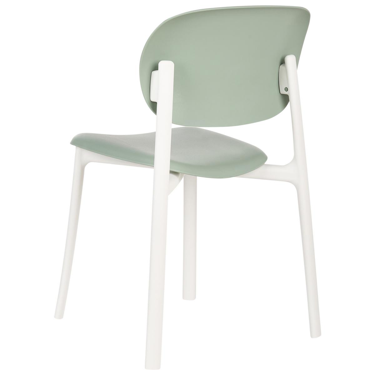 GARTENSTUHL 4er-Set Grün Musano - Weiß/Grün, Kunststoff (47/88/46cm) - Beliani